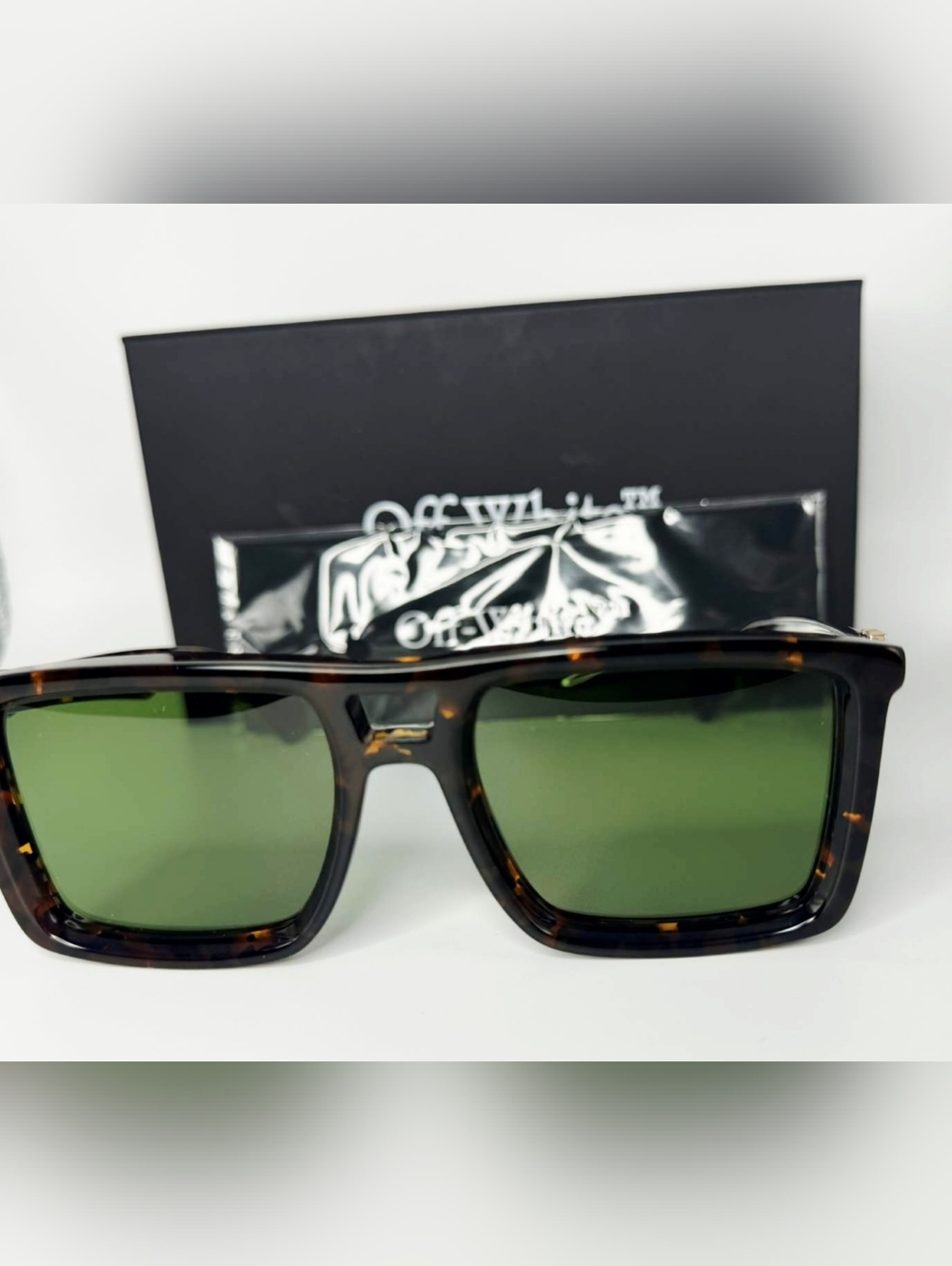 🔥Authentic Off-White "Virgil" Square-Frame Sunglasses – Dark Havana - Picture 3 of 6